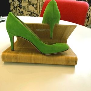 Green suede heels - J. Crew
